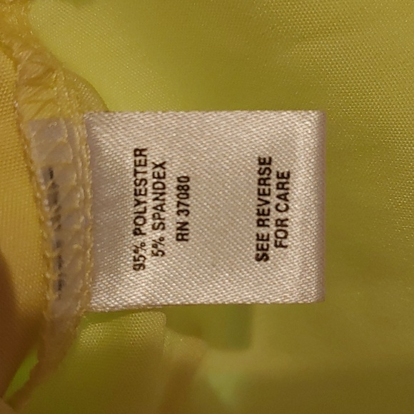 Vintage Sheer V-Neck Chiffon Button-Down Women's Blouse Size XL Bold Lemon-Lime - Picture 7 of 7